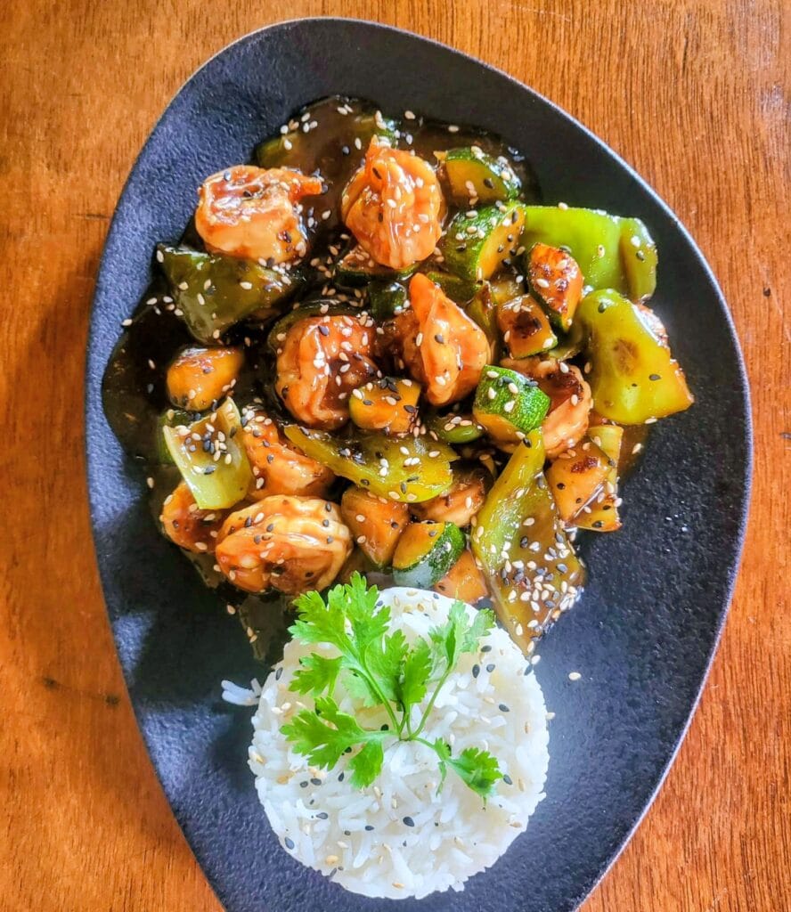 PRAWNS WITH TERIYAKI SAUCE