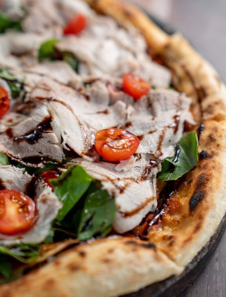 PIZZA WITH SMOKED HOME MADE PORK